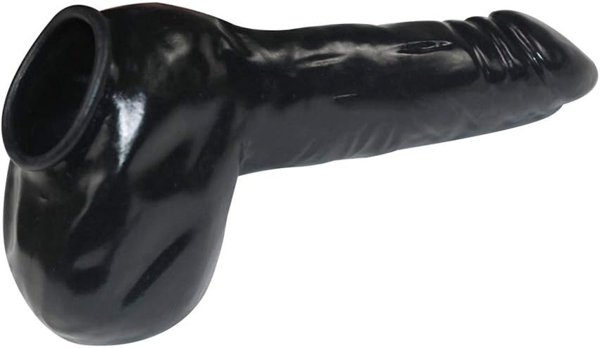 EXLATEX Latex Sleeve Ball Penis Sheath Rubber Anatomical with Edge Curl (One Size, Transparent)