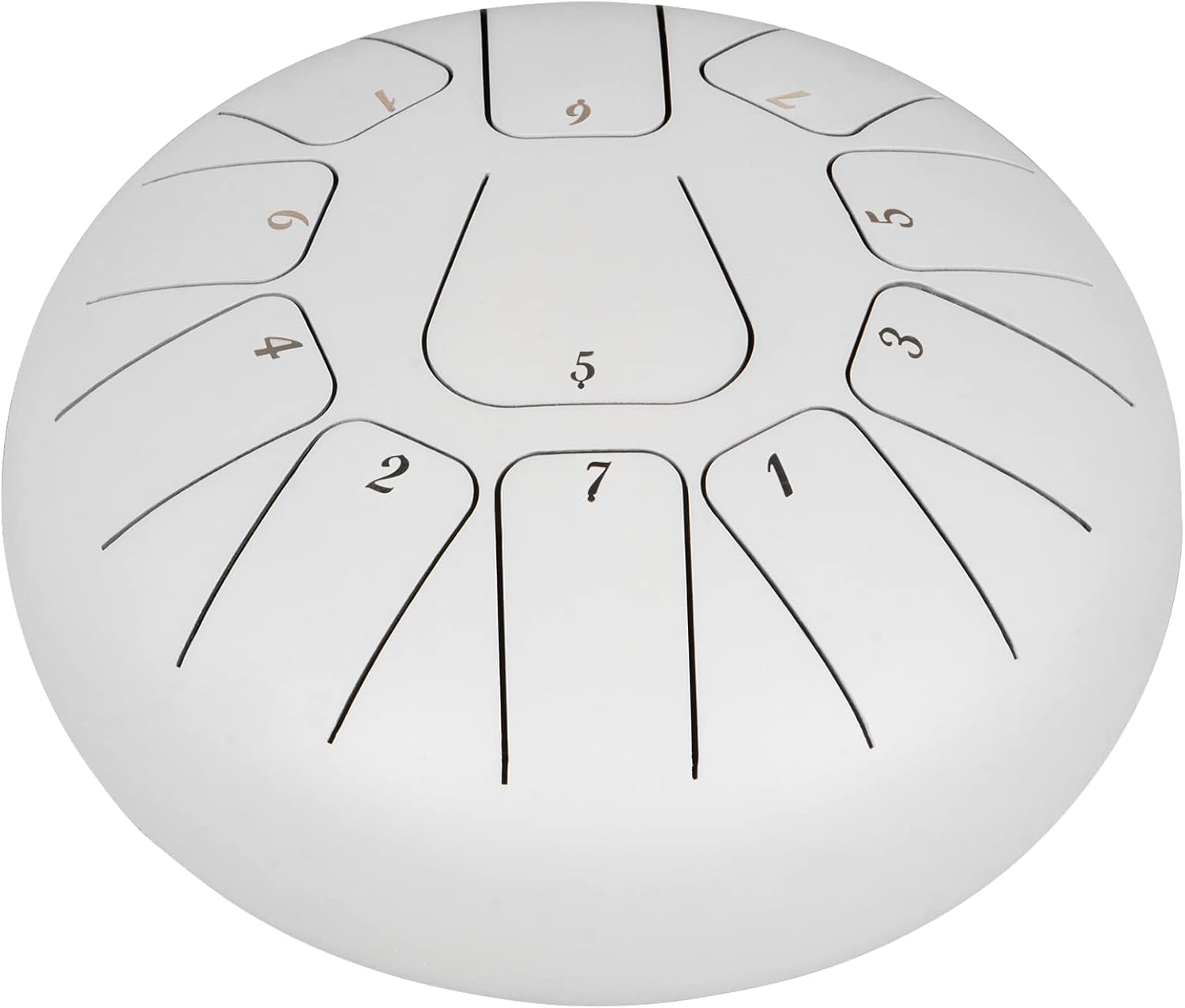 Happybuy Steel Tongue Drum 11 Notes 8 Inches Dia Tongue Drum White Handpan Drum Notes Percussion Instrument Steel Drums Instruments with Bag, Music Book, Mallets,Mallet Bracket