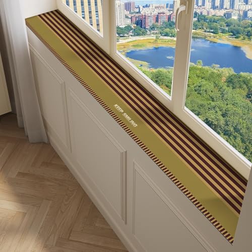 出窓 マット 快適な窓枠カバー ソフトパッド、猫対策用ベイウィンドウプロテクターマット リビングルーム/寝室用、インテリア用窓枠用スリムクッション(A,170x25cm (66 7/8"x9 7/8"))