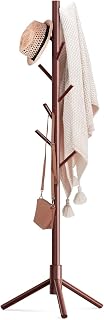 House of Quirk Bamboo Coat and Hat Rack 8 Hooks Coat Stand Clothes Rack Solid Feet for Clothes Scarves and Hats DIY- Do-it-Yourself Rack (Dark Brown)