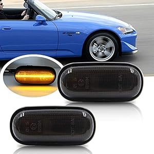 Full Led Front Fender Side Marker Light Compatible With 1999-2009 Honda S2000 S2K 2pcs LED Sidemarker Lamp Smoke Lens