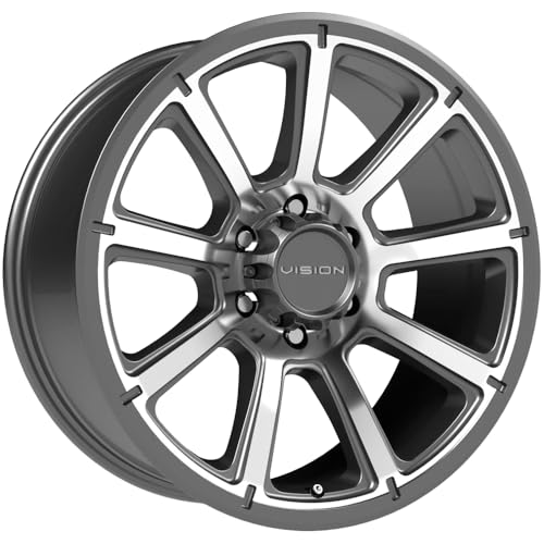 Vision 353 TURBINE Custom Wheel - 17x8.5, 18 Offset, 6x139.7 Bolt Pattern, 106.2mm Hub - Gunmetal with Machined Face Rim