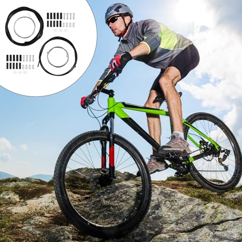 Fahrrad Bremszuge Set Universal Bremszug Fahrrad Bowdenzug Fahrrad Set mit Zugmäntel, Stahlseile, Kappen & O-Ringen für Mountainbike Rennrad Fahrrad