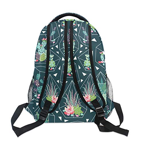 Auuxva Succulents Flower Cactus Geometric School Backpack Casual Shoulder Bag College Bookbag Travel Hiking Daypack Large #TOP5