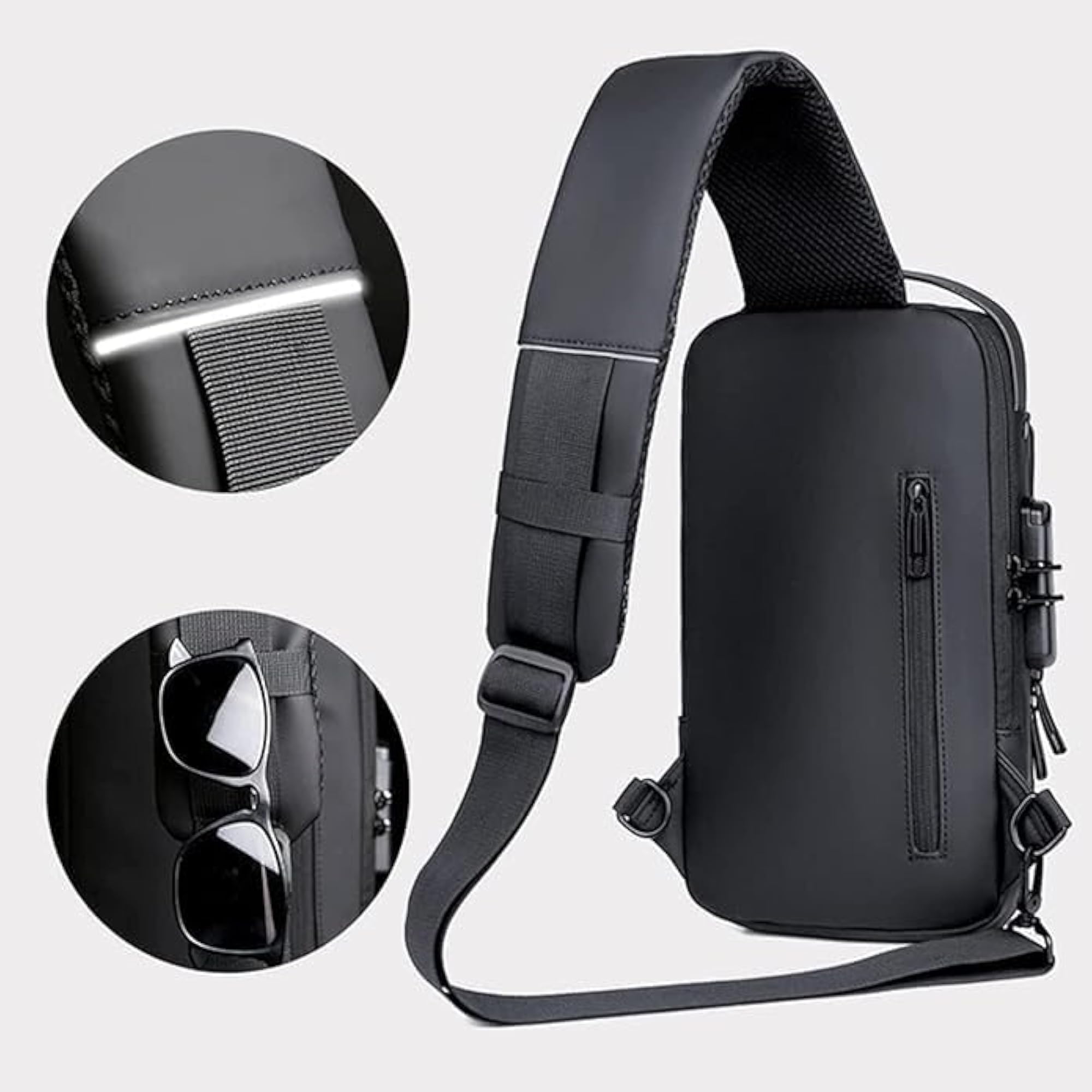 Waterproof Polyester Unisex Sling Bag, Anti-Theft