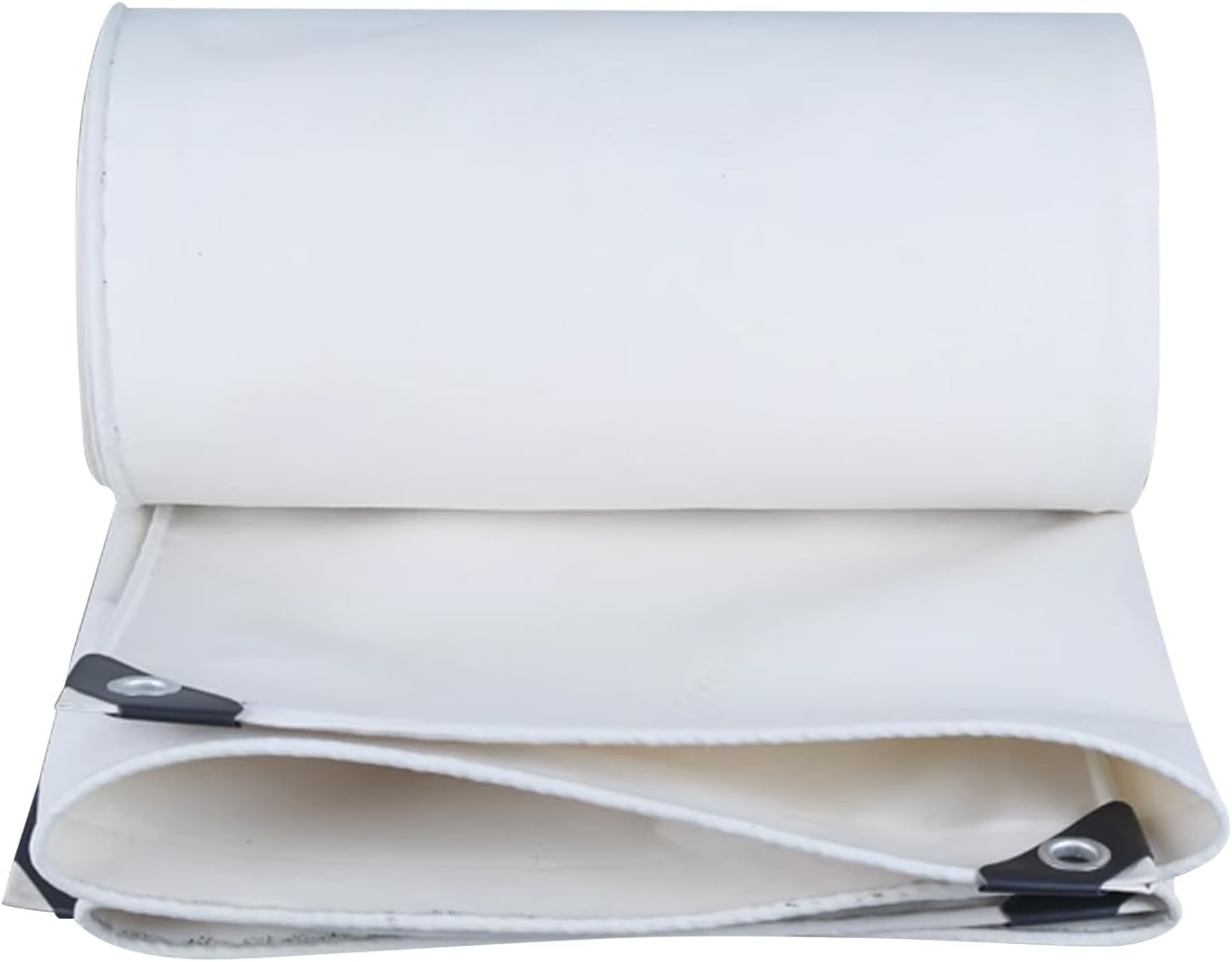 Tarpaulin Canvas Tarp Cover White Waterproof with Eyelets Metal Grommets 4x5m 4x6m 4x7m 4x8m Small Thick Oxford Tarps Sheet Ground Sheet Camping Roof Tent Boat Cover(Size:1x1m)