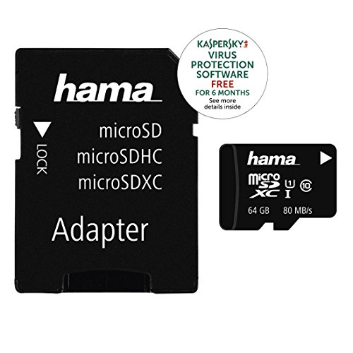 Hama microSD | microSDHC | microSDXC Karte 64GB 100MB/s &Uuml;bertragungsgeschwindigkeit Class 10 microSD Speicherkarte im Mini-Format Mini SD z. B. f&uuml;r Android Handy, Smartphone, Tablet, Nintendo UHS-I