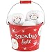 Snowball Fight! 6 Plush Snowmen Balls and a Red Tin Labeled "Snowball Fight" - Indoor Play Ball Toy