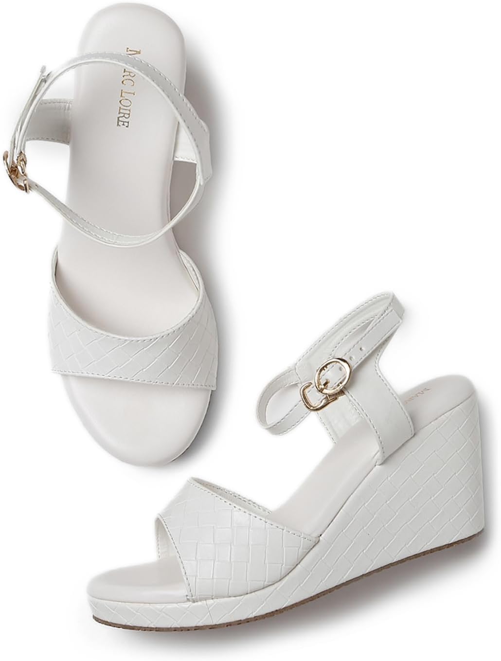 Marc LoireWomen's Fashion Open Toe, High Heel Slip On Wedges Sandals