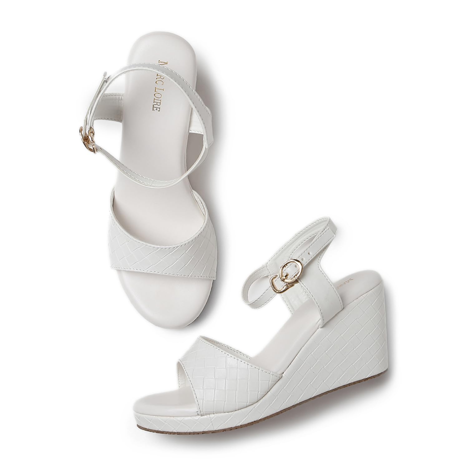 Marc LoireWomen's Fashion Open Toe, High Heel Slip On Wedges Sandals