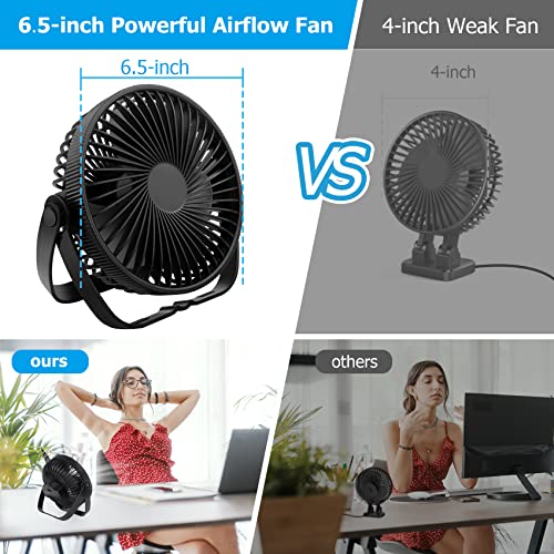 Mini ventilateur USB silencieux 3 en 1 3 vitesses 360° Pour chambre, bureau, camping, extérieur – Image 3