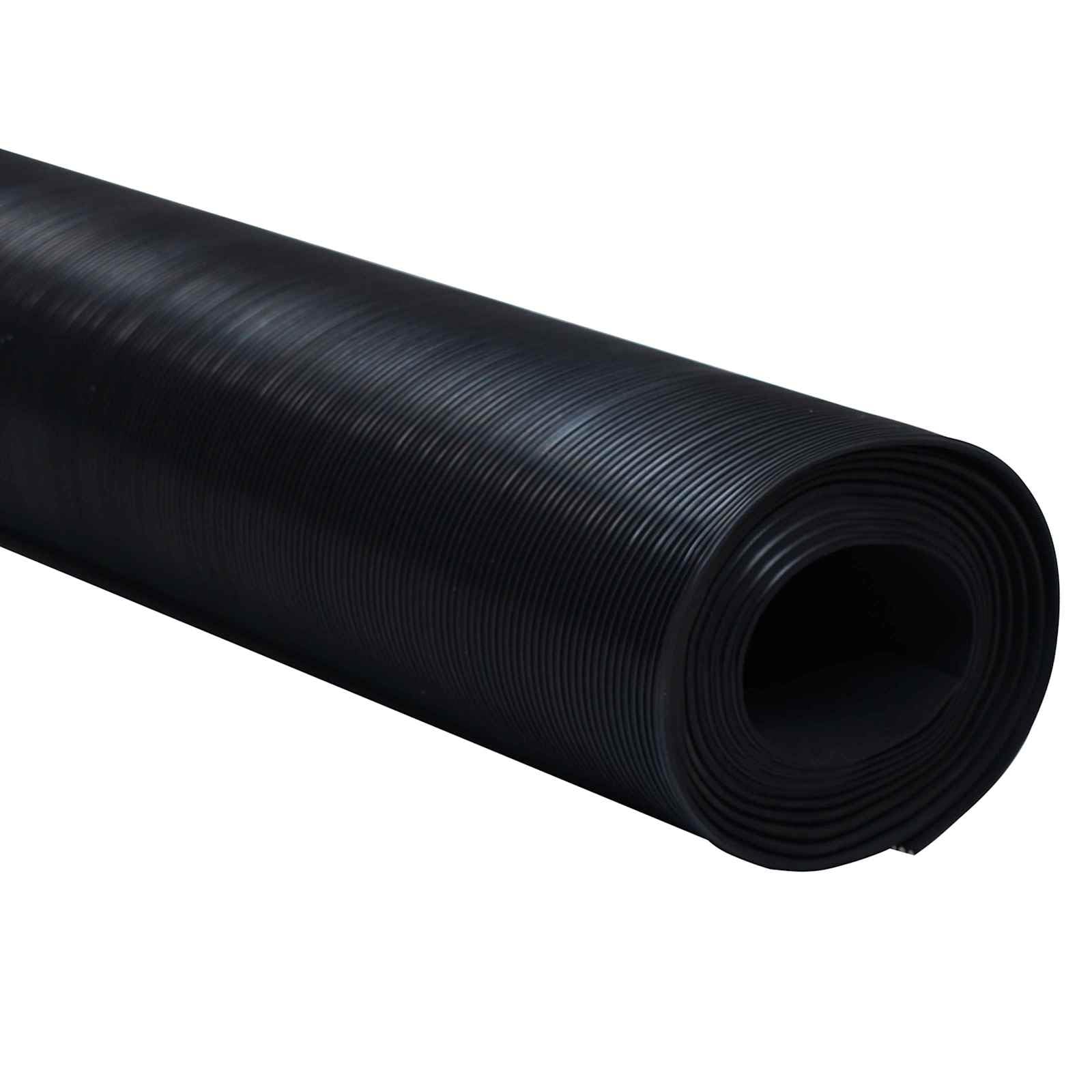 Gummi Außenfußmatte 1,5 x 2 m, 3 mm dick, robuste Bodenmatte für Terrasse, Garten und Kofferraum, leicht zu reinigen, schwarz