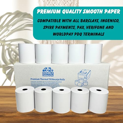 Double Dragon Thermopapier-Kassenrollen, 80 x 80 mm, geeignet für EPOS Epson, Star, Samsung, Bixolon, POS-Terminals, 10 Rollen
