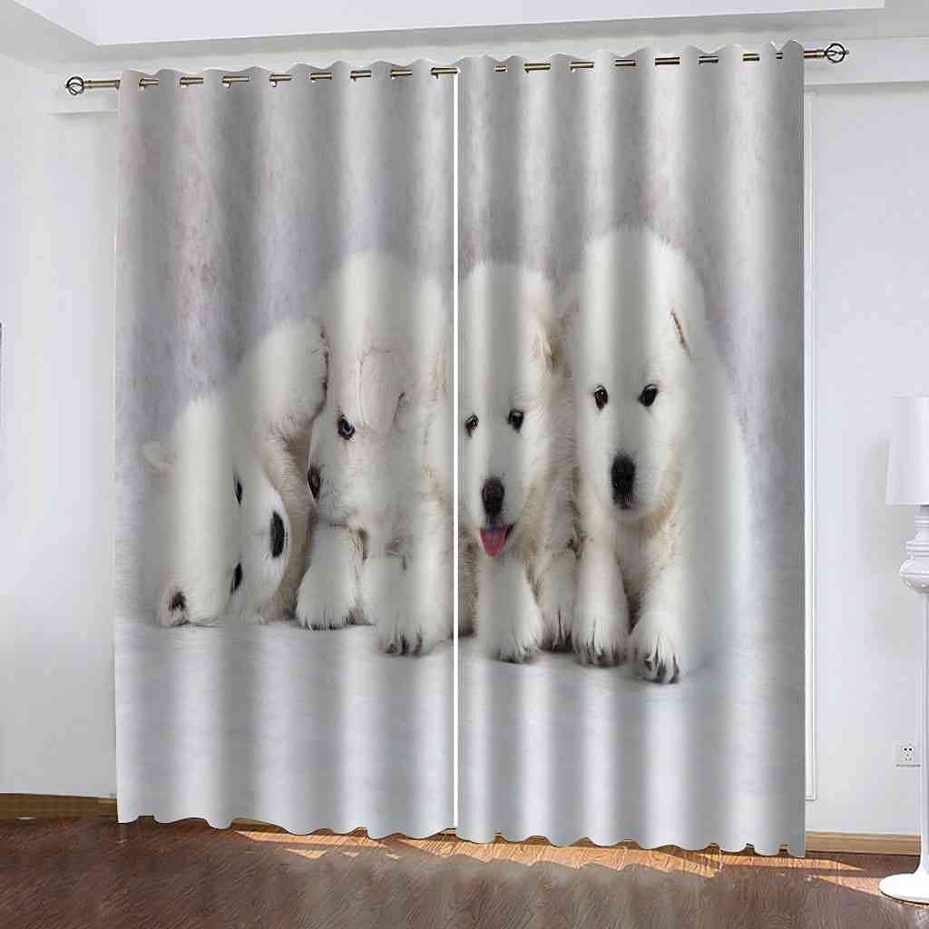 Rideaux occultants chiot 3D pour des nuits douces et paisibles