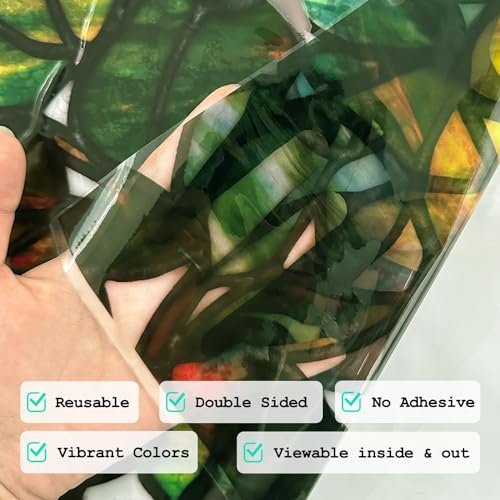 Vinilo decorativo para ventana con diseño de vid verde miniatura 6