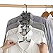 CESHUMD Space Saving Hangers for Clothes Detachable 5 Layers Stainless Steel Non-Slip Foam Padded Velvet Skirt Hangers Metal Closet Storage Organizer for Suits Pants Shirts Jeans 5-Tier Black