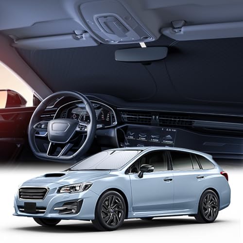 【6層断熱素材】 Lamicall  レヴォーグ 初代 VM系 VMG型 車 フロントガラス サンシェード : 車サンシェード 日除け 車 クルマ フロントサンシェード 車用 フロントガラス サンシェード 折り畳み式 カーシェード カー用品 遮光 uvカット 紫外線遮蔽 さんしえーど 擦り傷防止 断熱素材 暑さ対策 頑丈 収納ポーチ付き