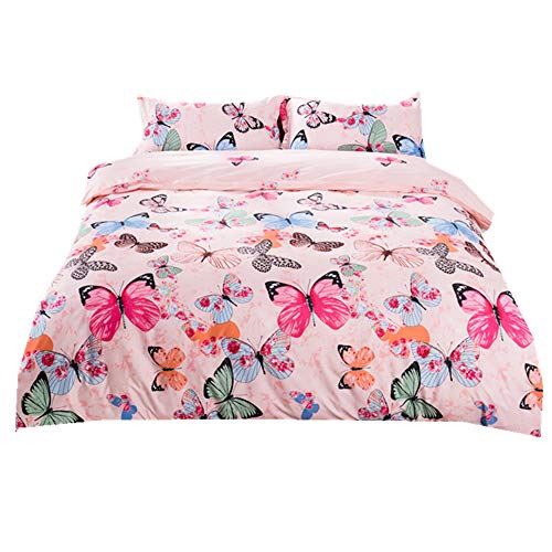 Sticker superb Machine Lavable 3D Papillon Housse de Couette 150x200cm Ensemble de Literie 100% Microfibre Polyester (150x200cm)
