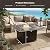 42 Inch Outdoor Propane Fire Pit, 50,000 BTU Gas Fire Pit Table with Lid, Wind Guard, Cover, and Glass Stones, Brown Squre Rattan Gas Firepit Table for Patio, Terrace, Garden, CSA Certification