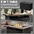 PRETZI 44in Fire Pit Table with Glass Wind Guard, 50,000 BTU CSA-Certified Propane Fire Pit with Tempered Glass Tabletop, Firepit Lid & Waterproof Cover for Outdoor/Patio(Rattan)