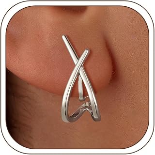 Awinesn Clip on Earrings for Women 14K Gold/Sterling Silver Plated Statement Earrings for Women Trendy Dainty Earrings Hypoallergenic Simple Minimalist Non Pierced Earring Jewelry Gifts