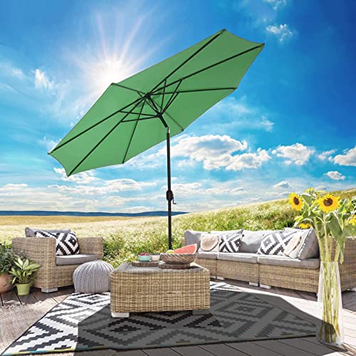 Parasol de jardín de 270 cm con manivela e inclinación para mesa de terraza sin base 4