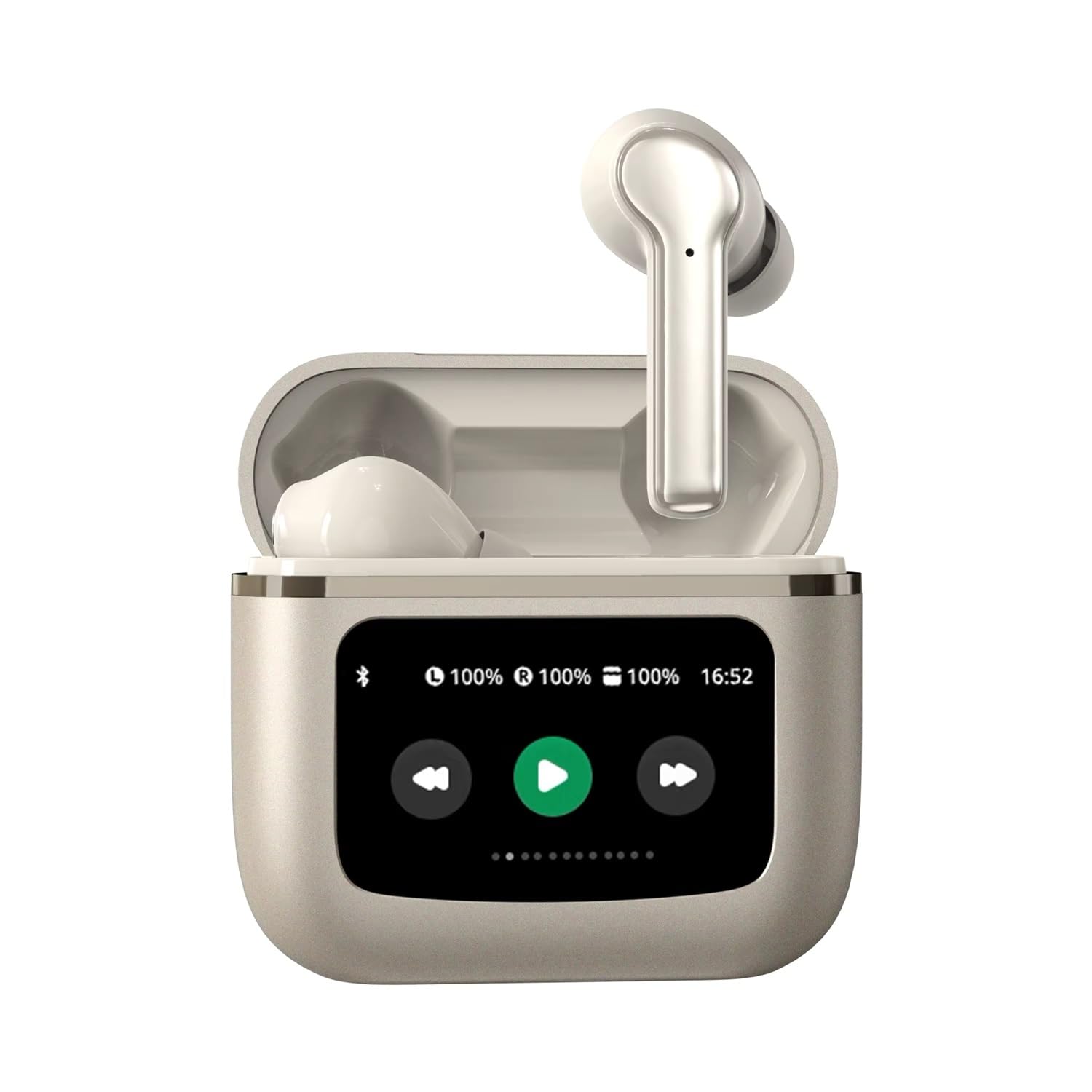 True Wireless Stereo in Ear Earbuds with Touch LCD Display and Active Noise-Cancellation | Low Latency Gaming | Type-C Fast Charging | IPX6 Waterproof Standard | Bluetooth 5.3 Earbuds TWS (Gold) (B0D6X4VL1G) Amazon Price History, Amazon Price Tracker