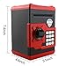 Kids Piggy Bank for Boys Girls, Jhua Mini ATM Saving Bank, Electronic Coin Money Bank with Password Lock/Paper Money Scroll Saving Box, Great Birthday Toy for Kids 4-12 (Red)