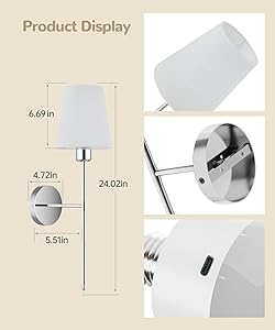 CASGAL Battery Operated Wall Sconce Set of 2,Rechargeable Wall Lights with Dimmable Detachable Bulbs and Remote,15 Colors Wireless Wall Lamps for Bedroom Living Room Hallway,Nickel(2 Pack)