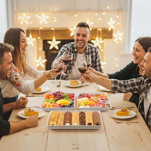 image for Lifewit 4 Pcs Plastic Serving Trays for Party, 15