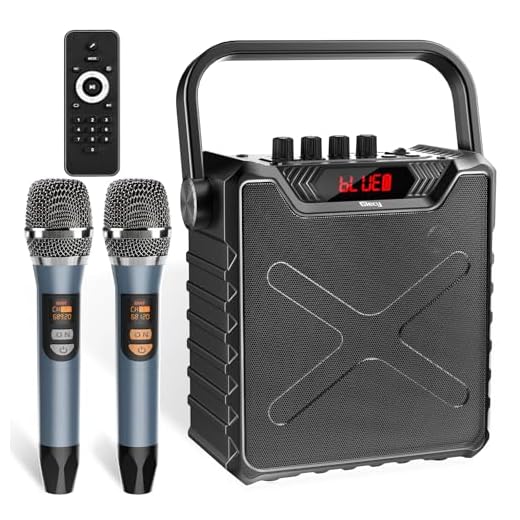 Giecy Amplificatore Vocale con 2 Microfono senza fili UHF,Cassa Bluetooth Portatile con karaoke professionale completo,Sistema PA e Bass Boost per Adulti,Bambini,Insegnanti,Feste