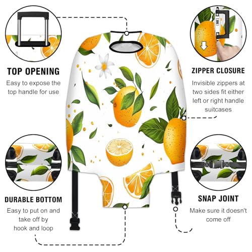 Lemon Orange Luggage Cover Suitcase Protector Travel Luggage Cover Carry on Luggage Cover Washable Baggage Covers for Suitcase Fit 30-32 Inch Luggage3