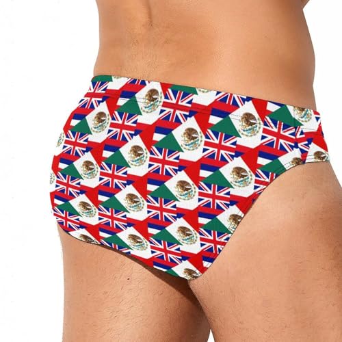 Hawaii State Mexican Flag Printed Swim Briefs for Men Sexy Bikini Swimwear Elastic Beach Trunks Bathing Suit4
