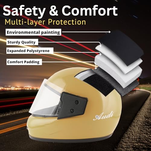 Image of Sage Square Audi Full Face Clear Visor Helmet | ISI Certified | High Standard Safety | Extra Comfort & Stylish