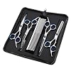 Huisdier Grooming Schaar Set, Hebey 5 stuks roestvrij staal huisdier trimmer kit huisdier verzorging schaar set haarverzorging voor hond of kat met 7,5 inch snijschaar dunner schaar gebogen schaar verzorging kam