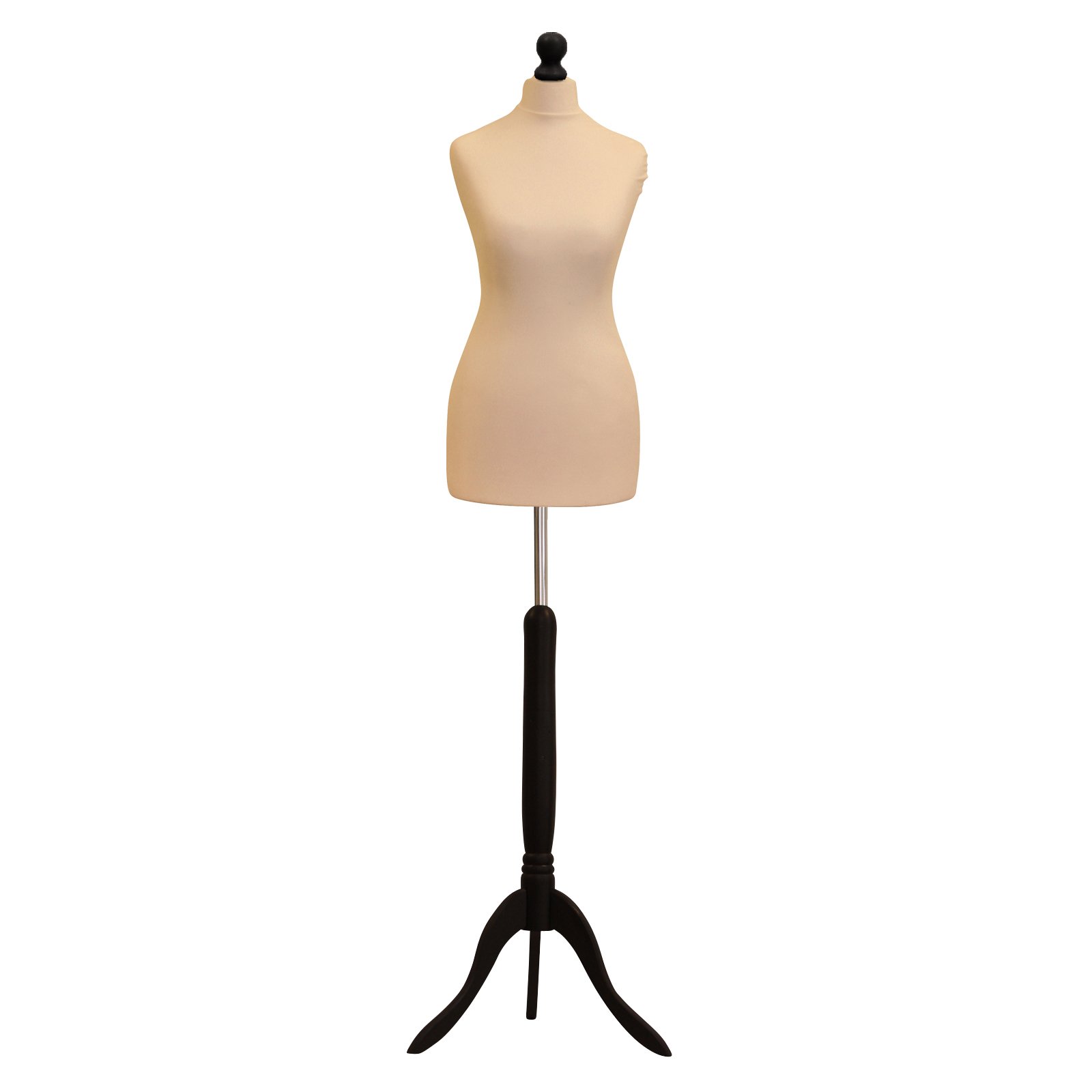 Tailors Dummy Size 18/20 Female Dressmakers Fashion Mannequin Students Cream With Black Stand