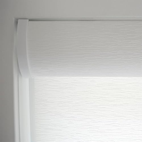 Miniatura 2 de Persiana enrollable de filtrado de luz inalámbrica para ventanas, 40.25 pulgadas de ancho x 72 pulgadas de largo, color blanco, más de 2,000 tamaños