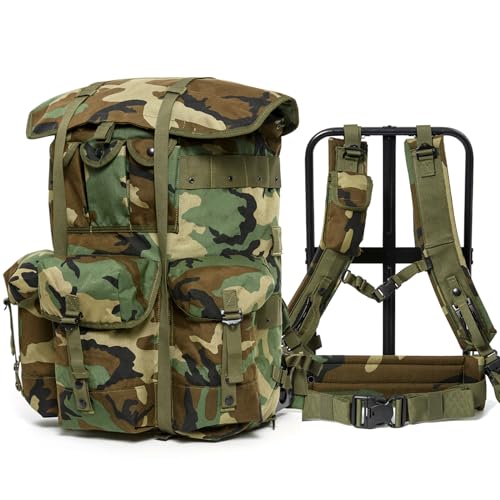 MT Military Alice Pack Large Army Survival Combat ALICE Rucksack Backpack 55L Woodland