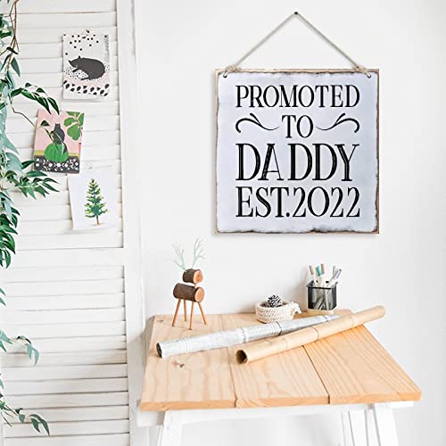 Panneau bois suspendre Promoted To Daddy First Time 40,6 cm plaque decorative mur - 4