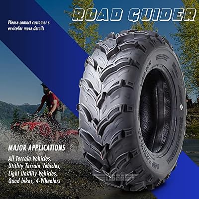 ROADGUIDER Set 2 Road Guider ATV Mud Tires 22x7-11 22X7X11 6PR 20mm deep tread compatible for Honda Recon 250 Suzuki Ozark 250