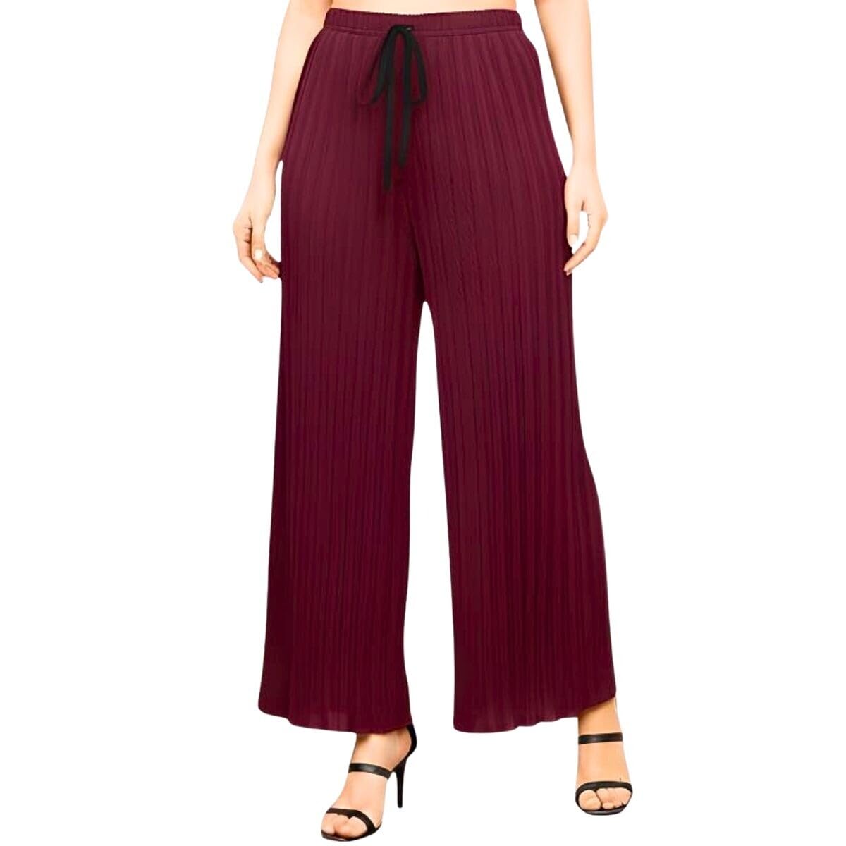 Palazzo Pants for Kurti, Shirts, Etc | Cotton Flared Palazzo for Women Traditional Pairing (XXL) Maroon-image-16