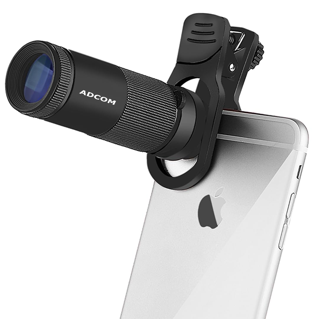 Adcom 8X Pro Monocular Telephoto Zoom Mobile Phone Camera Lens - Compatible with All iPhone & Android Smartphones (Black) (B0D1VKS37X) Amazon Price History, Amazon Price Tracker