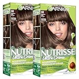 Garnier Nutrisse Ultra Crème Hair Color, Permanent Hair Dye with 100% Gray Coverage, Vegan & Cruelty-Free, 51 Medium Ash Brown (Cool Tea), 2 Count