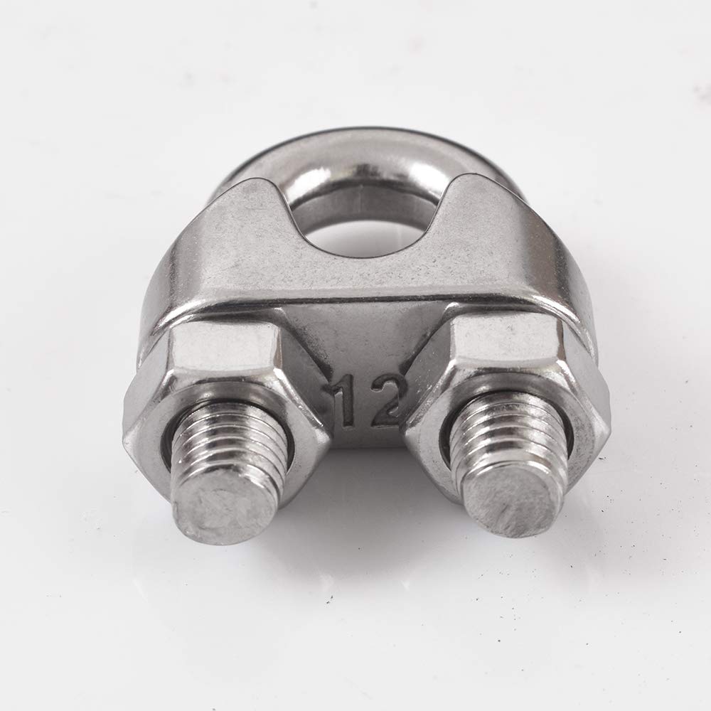 1/2 Inch M12 Wire Rope Cable Clip Clamp, 304 Stainless Steel, U Bolt Saddle Fastener, Pack of 4 - Image 7
