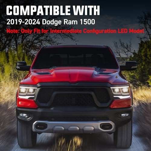 MIEF ROD Headlights Assembly Fit for Dodge Ram 1500 2019 2020 2021 2022 2023 2024 Mid-level Trim LED Model Headlamps Replacement with Sequential Turn Signals and Dynamic Startup DRL (One Pair) by MIEF ROD - Image 6