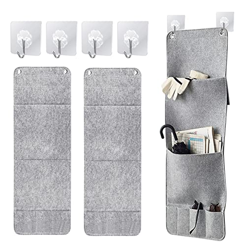 Nizirioo Organizador colgante plegable almacenamiento, 2 unidades, organizador armario, organizador armario, organizador colgante, incluye 4 ganchos para armario, organizador puerta baño