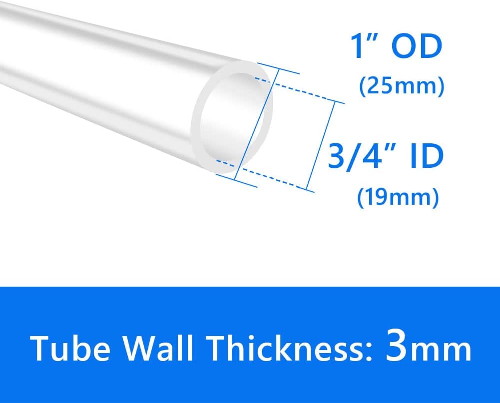 Quickun 3/4" ID Silicone Tubing, 3/4" ID x 1" OD Food Grade Silicone Tube, High Temp Hose for Wine Making Brewing (9.84Ft)