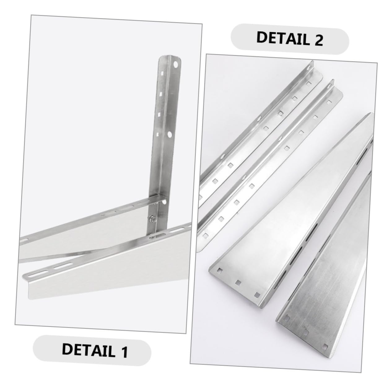 Staffe Climatizzatore Esterno in Acciaio Inox Rinforzato 200kg | Argento, Struttura Robusta per Unità Esterne, Supporto Affidabile e Riduce Vibrazioni e Rumore, Atmosfera Estiva