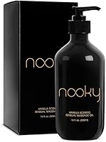 Nooky Vanilla Massage Oil with Fractionated Coconut Oil - 16oz Non-Greasy Hydrating Body Oil for Couples