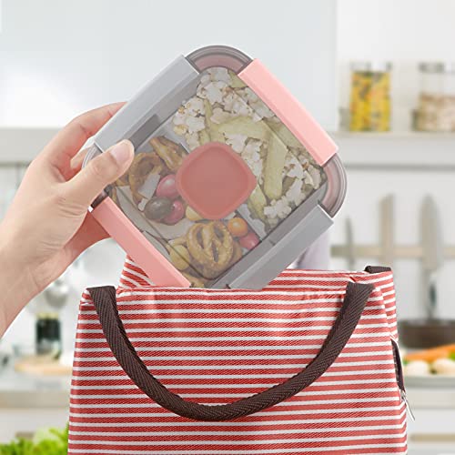 image for HSYTEK Salad Lunch Box, 38 OZ Salad Dressing Container Bowl, 2-Compart